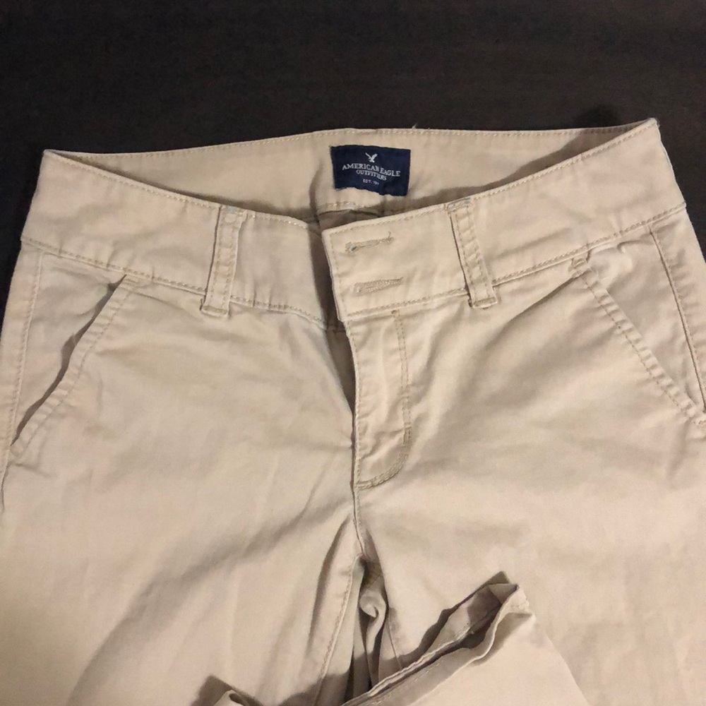 Khaki flare leg